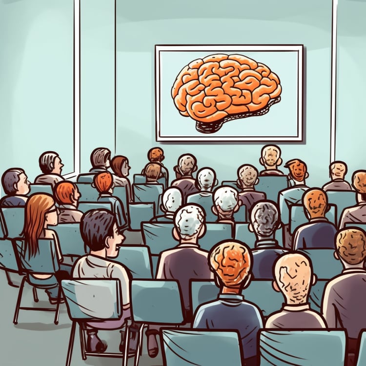 people gathered to watch brain presentation people gathered to watch brain presentation